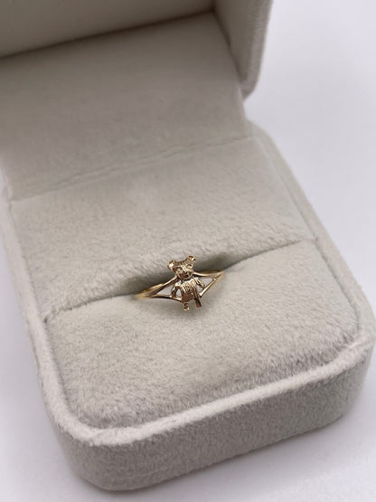 9ct gold bear ring