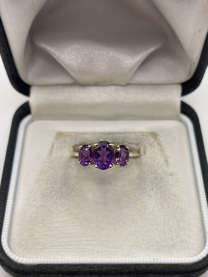 9ct gold amethyst ring