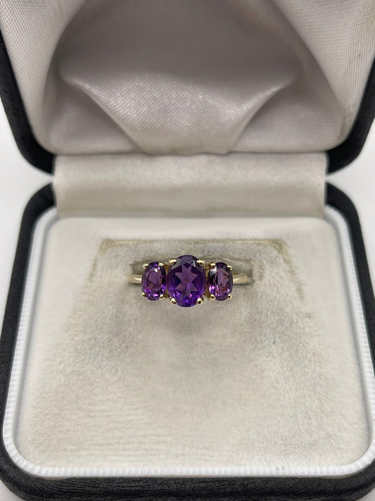 9ct gold amethyst ring