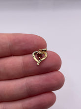 Load image into Gallery viewer, 9ct gold garnet and diamond heart pendant
