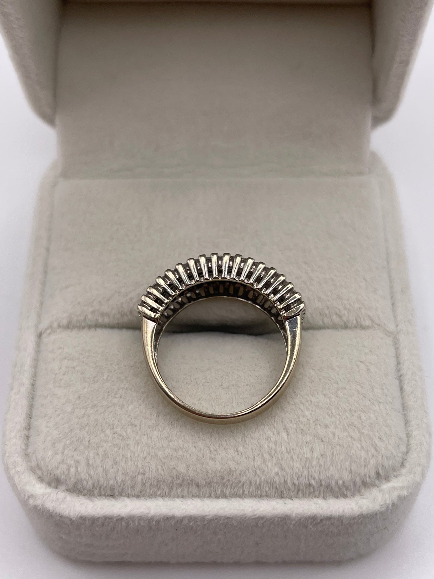 9ct two tone gold diamond cluster ring