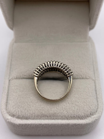 9ct two tone gold diamond cluster ring