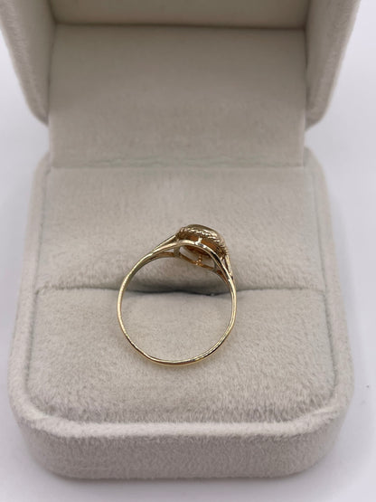 9ct gold coral ring
