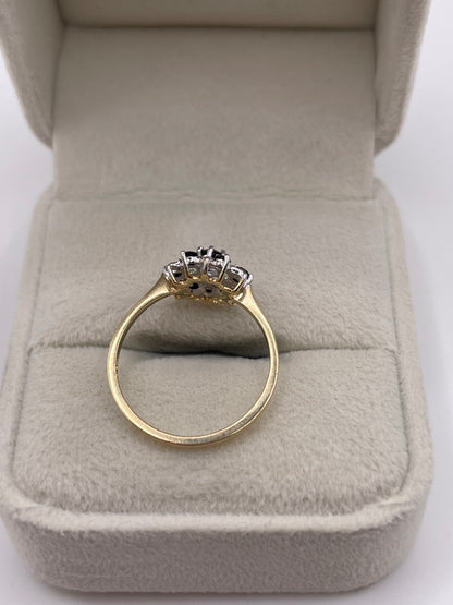 9ct gold sapphire and diamond ring