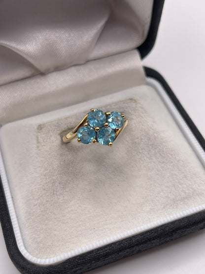9ct gold topaz cluster ring