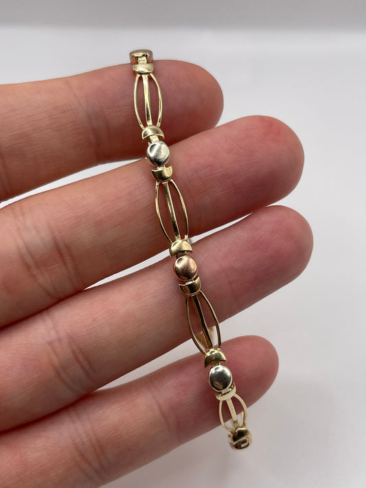 9ct tri gold bracelet