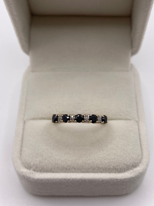 9ct gold sapphire and diamond ring