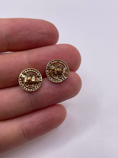 9ct gold diamond cluster earrings
