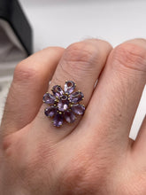 Load image into Gallery viewer, 9ct gold cabochon amethyst cluster ring
