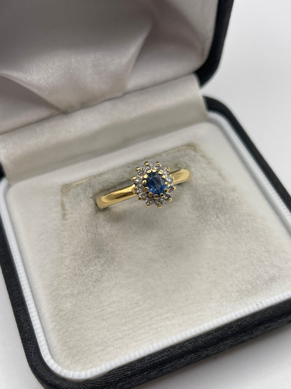 18ct gold sapphire and diamond ring