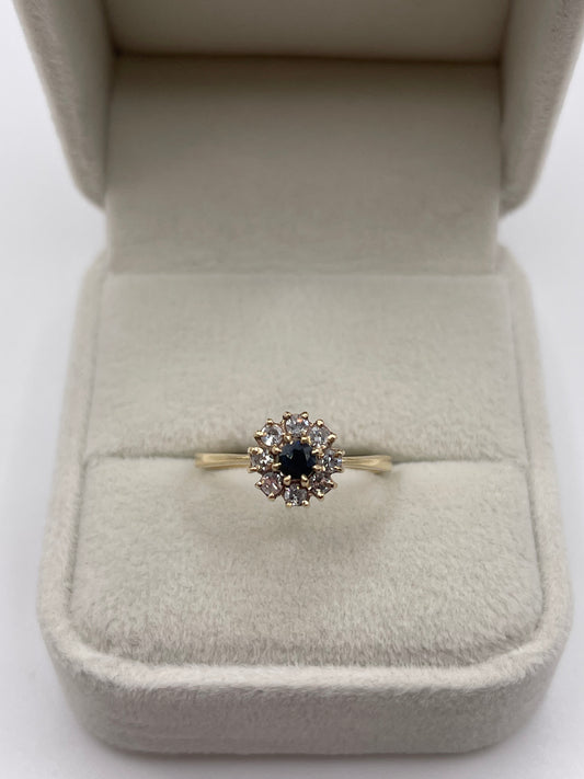 9ct gold sapphire and diamond ring