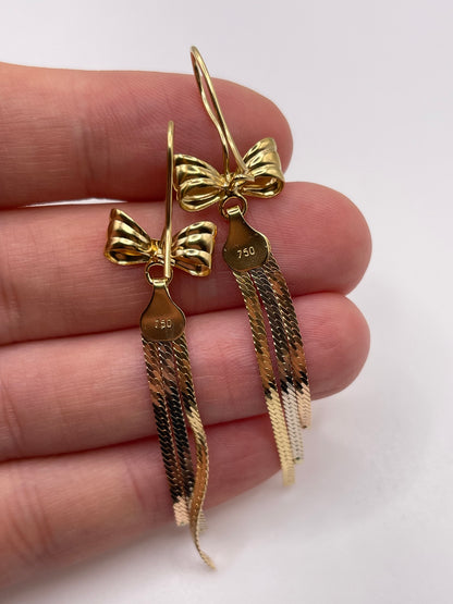 18ct gold bow earrings