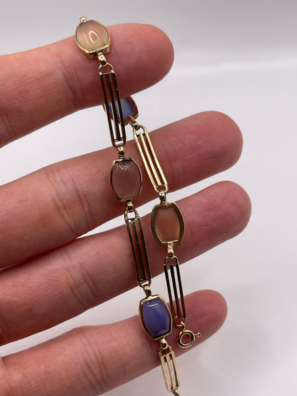 9ct gold chalcedony bracelet