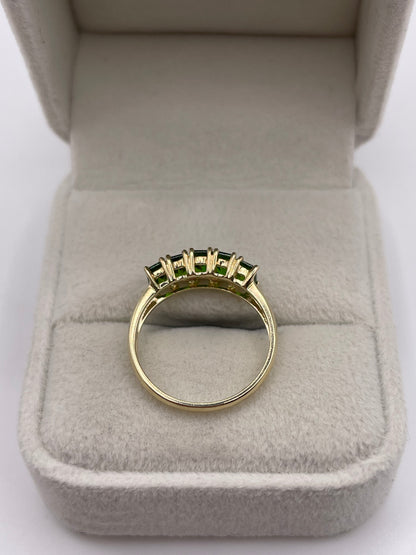 9ct gold diopside ring