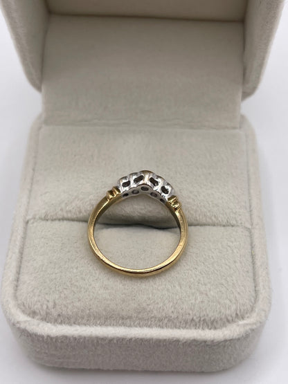 9ct gold diamond wishbone ring
