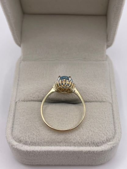 9ct gold topaz and diamond ring