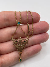 Load image into Gallery viewer, 15ct rose gold turquoise and pearl necklace
