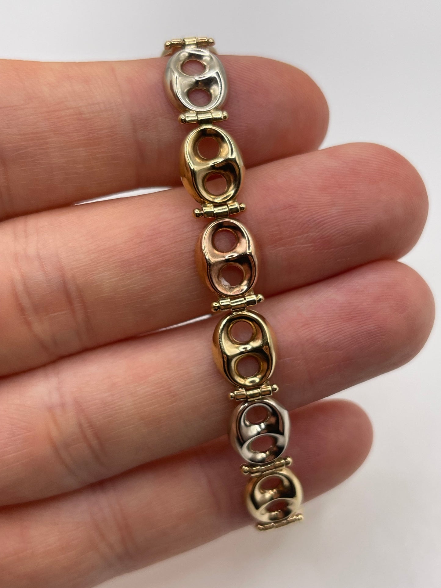 9ct tri gold bracelet