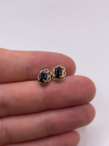9ct gold sapphire earrings