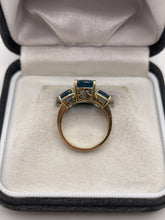 Load image into Gallery viewer, 9ct gold blue topaz and diamond ring
