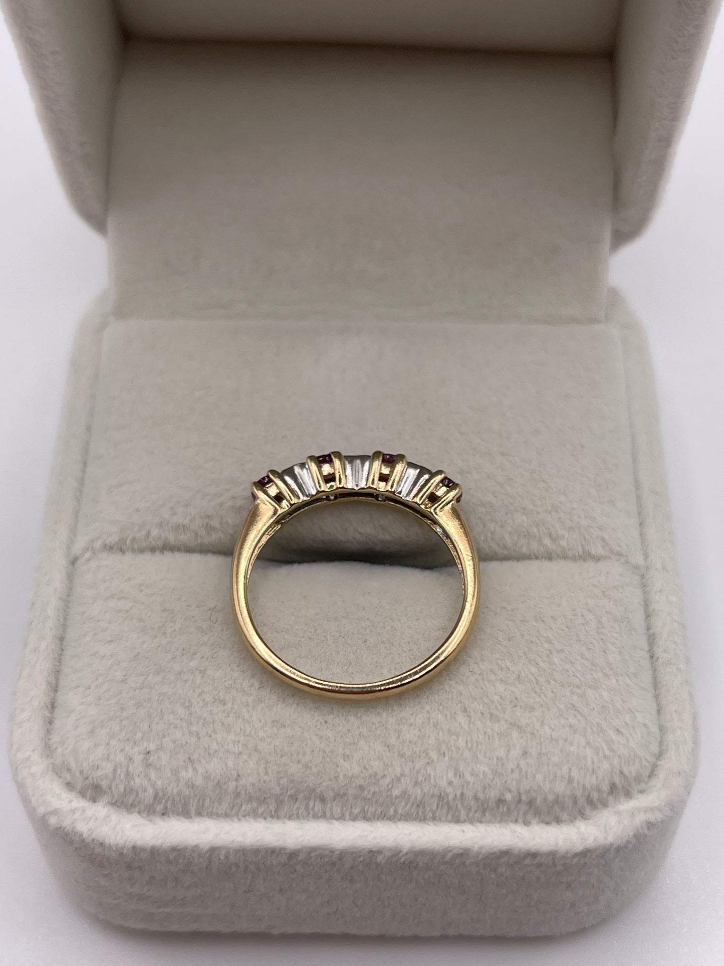 9ct gold ruby and diamond ring