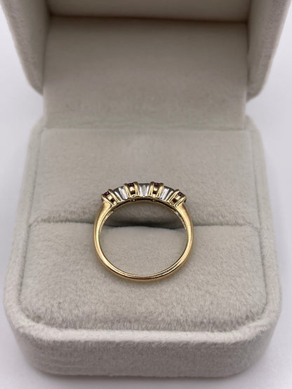 9ct gold ruby and diamond ring