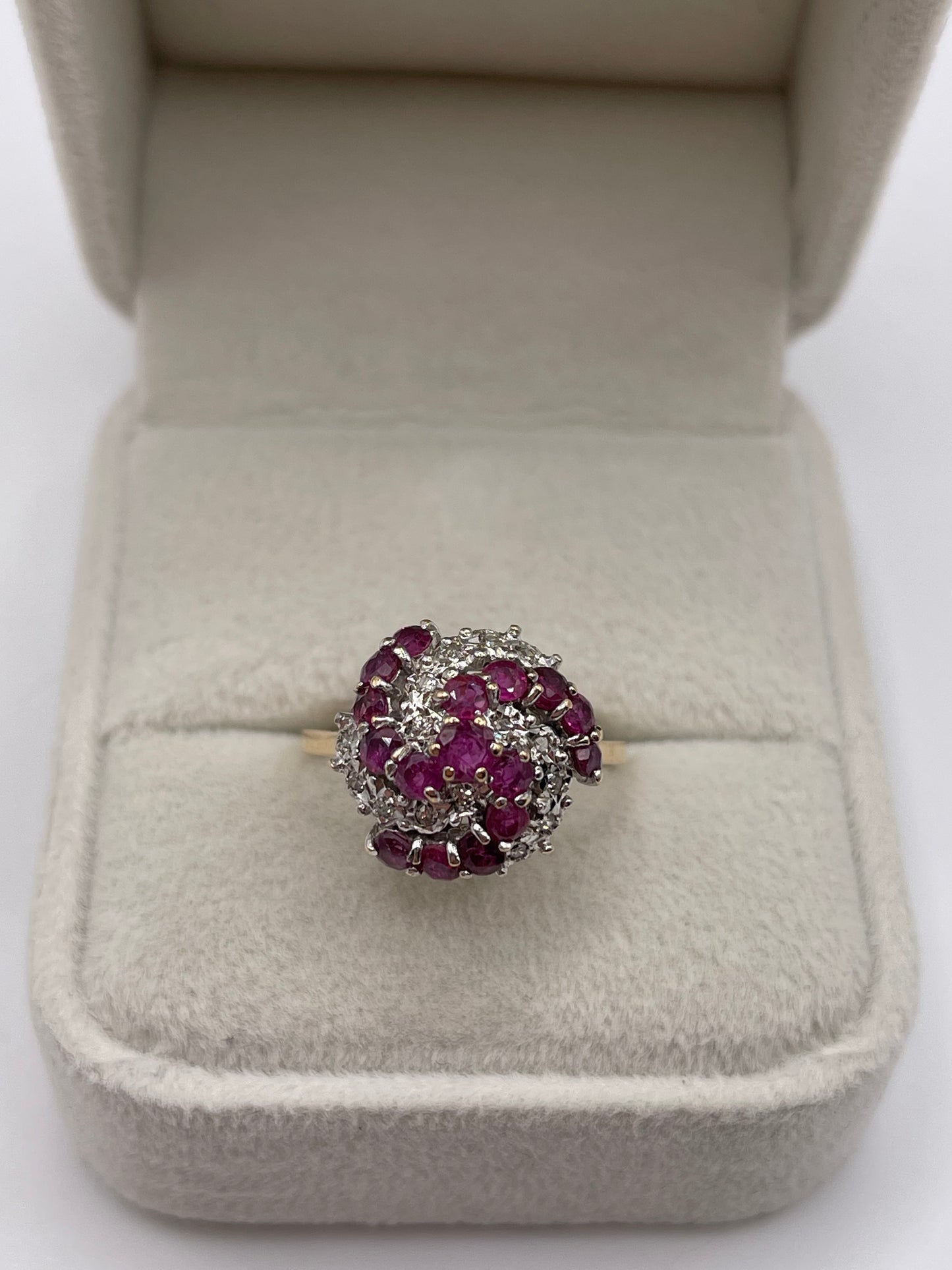 9ct gold ruby and diamond ring