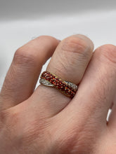 Load image into Gallery viewer, 9ct gold garnet and diamond ring
