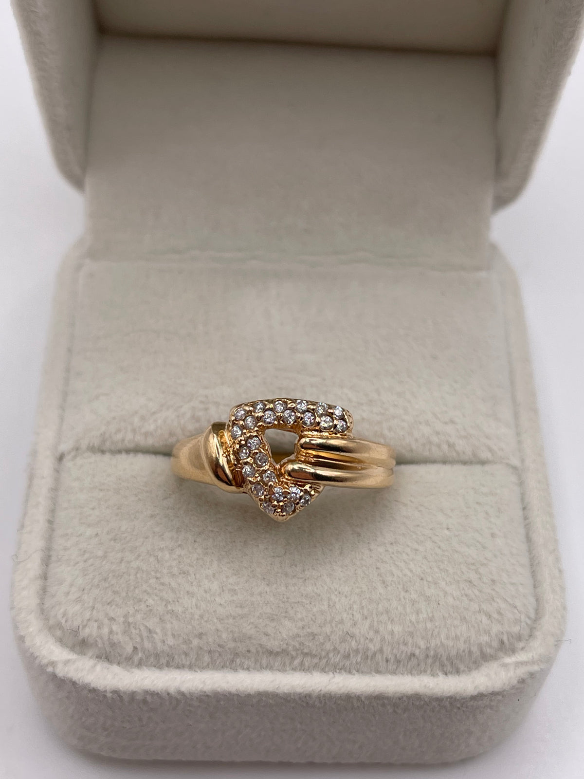 14ct rose gold cz cluster ring