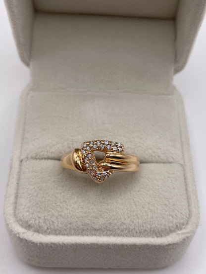 14ct rose gold cz cluster ring
