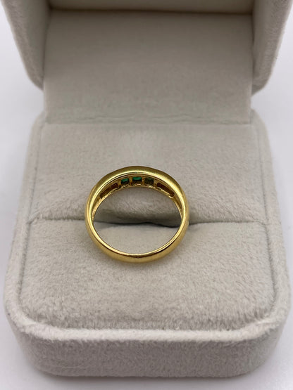 18ct gold emerald and diamond ring