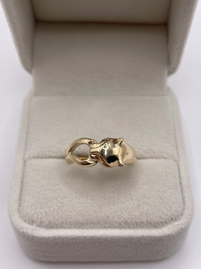 9ct gold panther ring