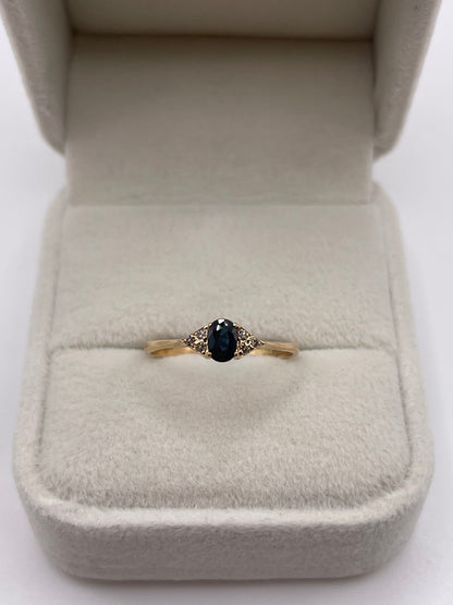 9ct gold sapphire and diamond ring