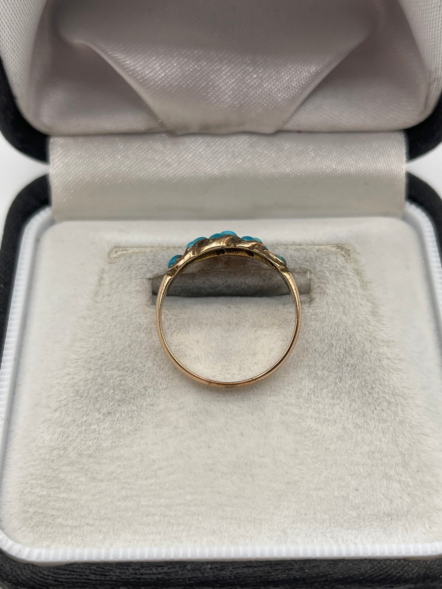 18ct rose gold turquoise ring