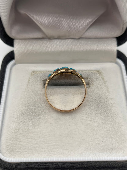 18ct rose gold turquoise ring