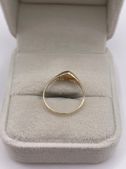 9ct gold heart signet ring