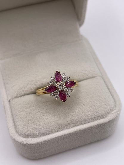 18ct gold ruby and diamond ring