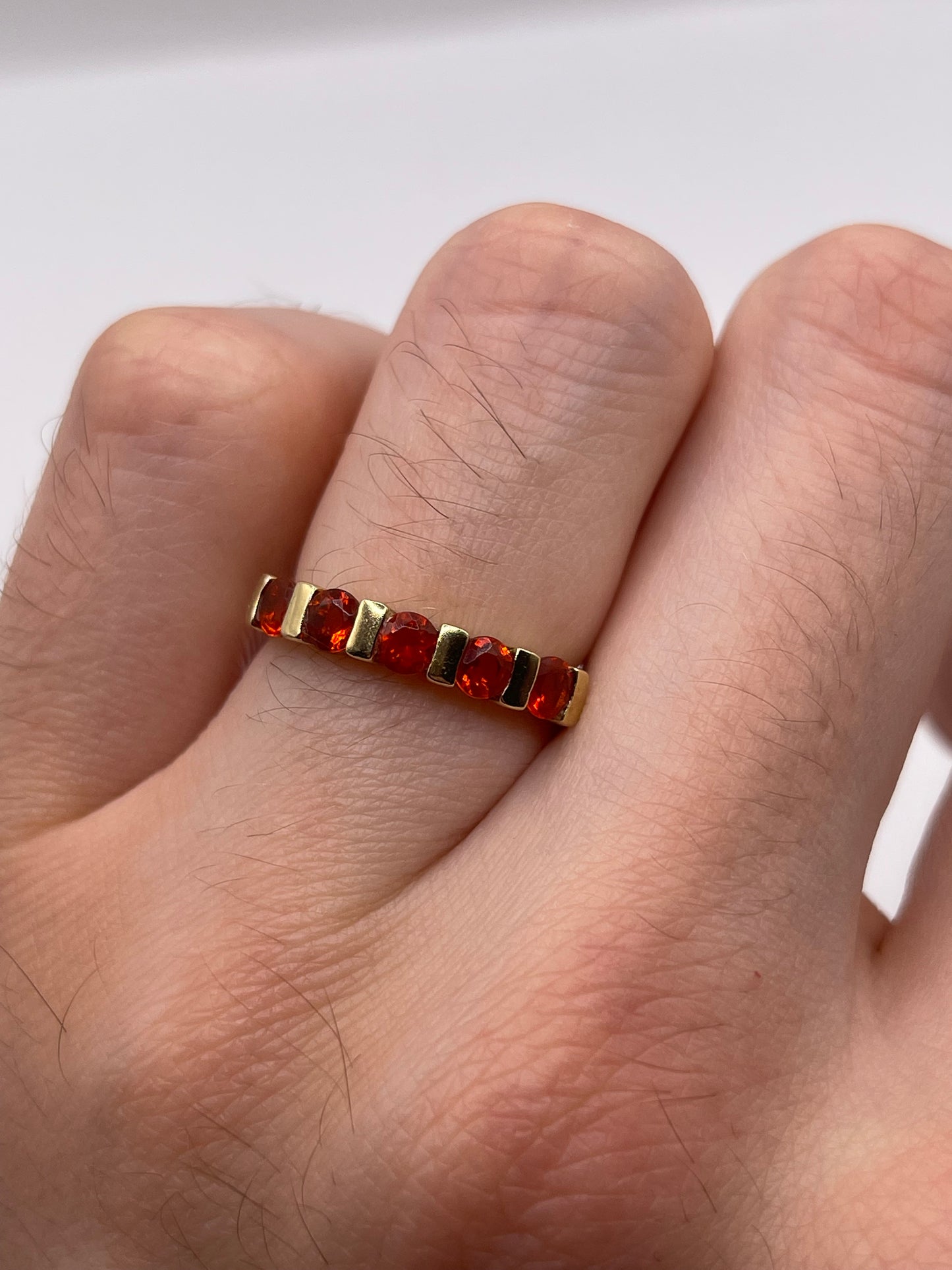 9ct gold fire opal ring