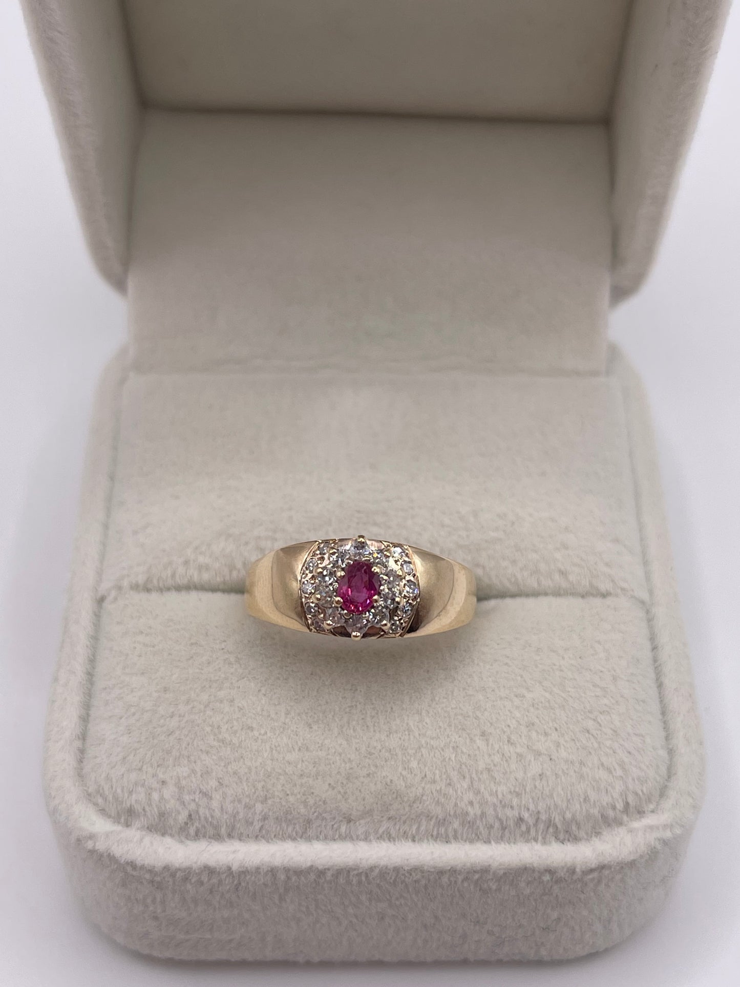 9ct gold ruby and diamond ring