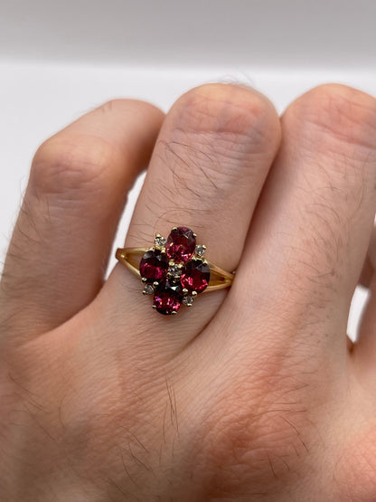 9ct gold tourmaline and diamond ring