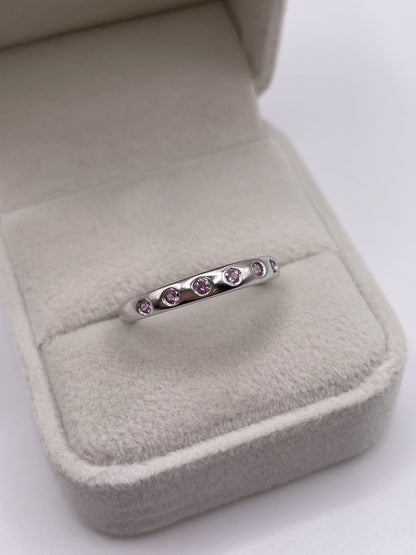 9ct white gold pink topaz ring