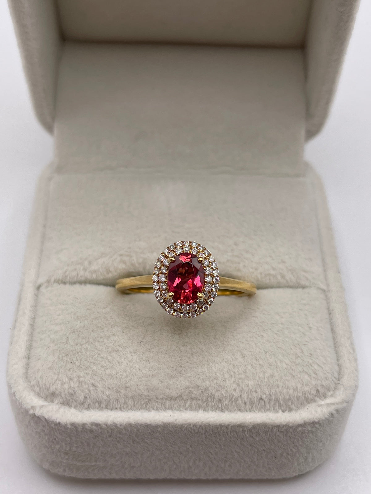 18ct gold tourmaline and diamond ring
