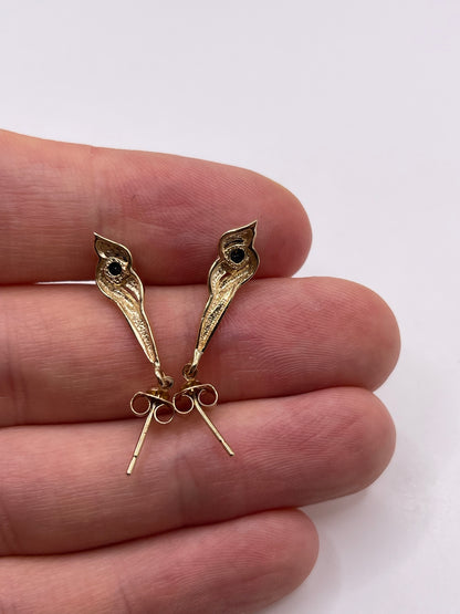 9ct gold sapphire earrings