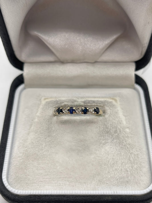 9ct gold sapphire and diamond ring