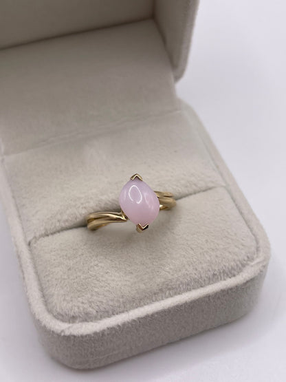 9ct gold pink opal ring