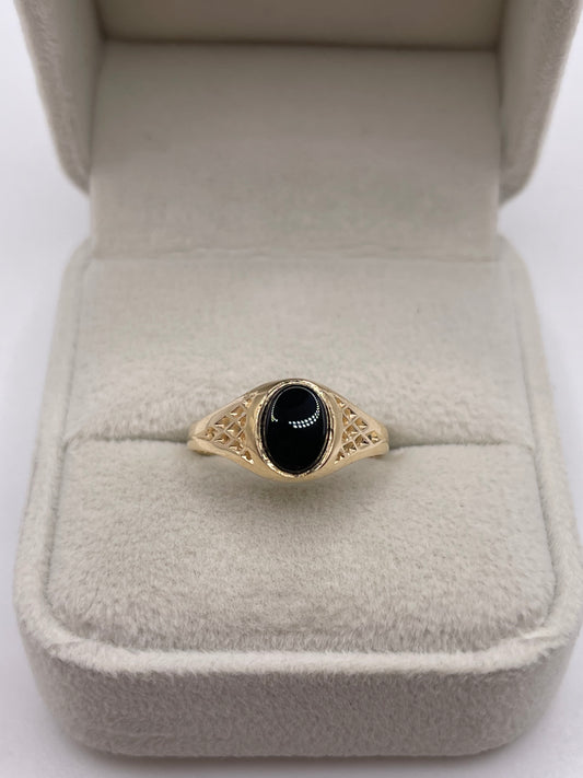 9ct gold onyx signet ring