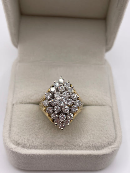 18ct gold diamond cluster ring