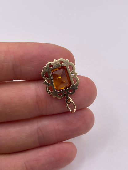 9ct gold citrine paste pendant
