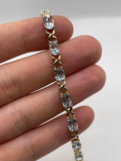 9ct gold aquamarine bracelet