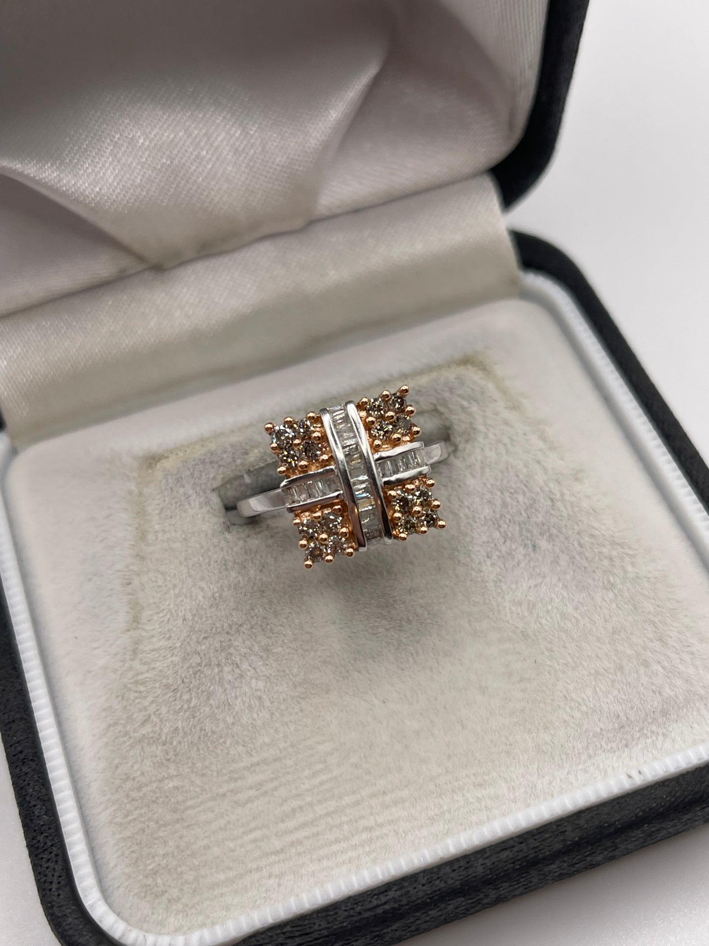 9ct white gold diamond cluster ring